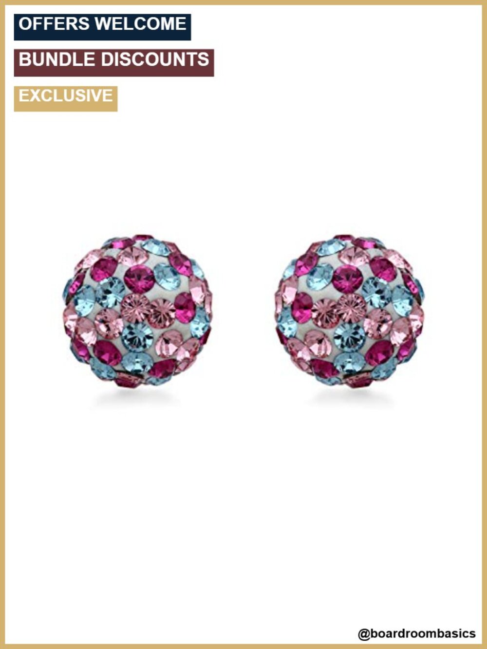 10K Yellow Gold Round Cubic Zirconia Multi Color Gemstone Stud Earrings